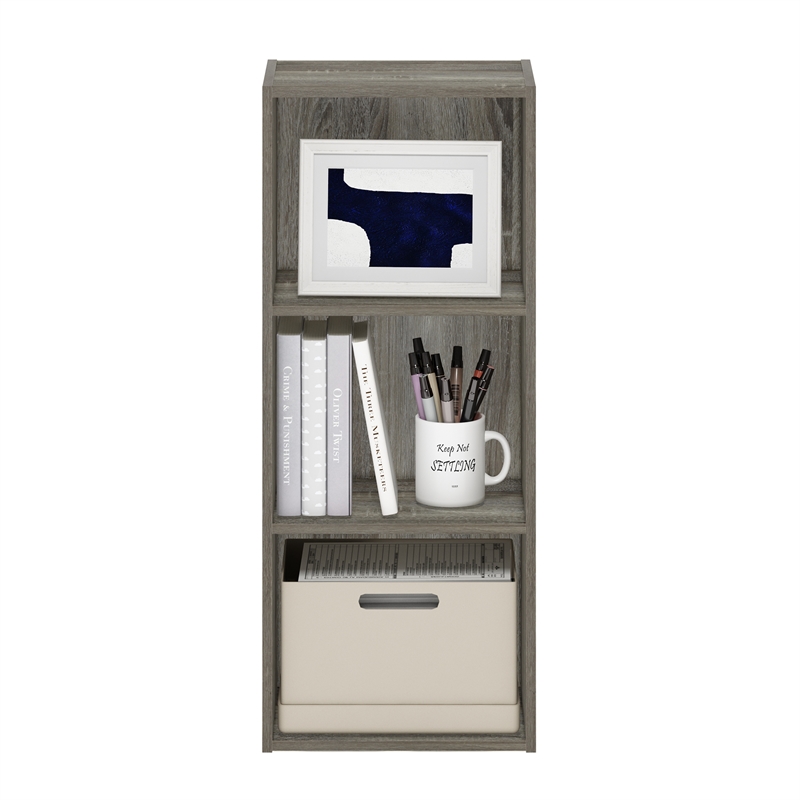 Furinno LUDER 3-Tier Open Shelf Bookcase in French Oak