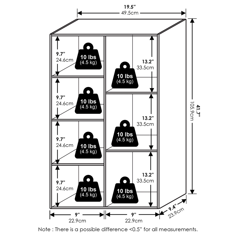 Furinno LUDER 7-Cube Reversible Open Shelf in Amber Pine
