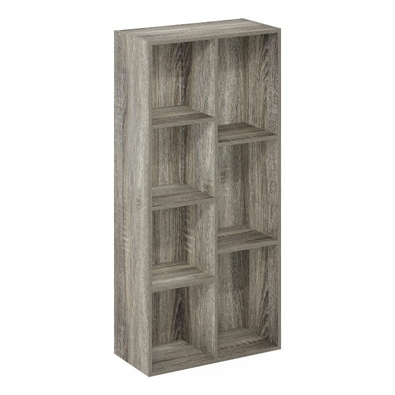 Furinno LUDER 7-Cube Reversible Open Shelf in French Oak