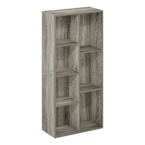 Furinno LUDER 7-Cube Reversible Open Shelf in French Oak