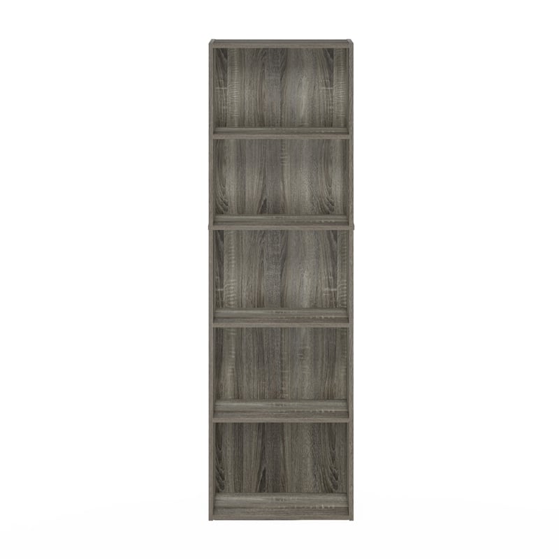 Furinno LUDER 5-Tier Reversible Color Open Shelf Bookcase in French Oak