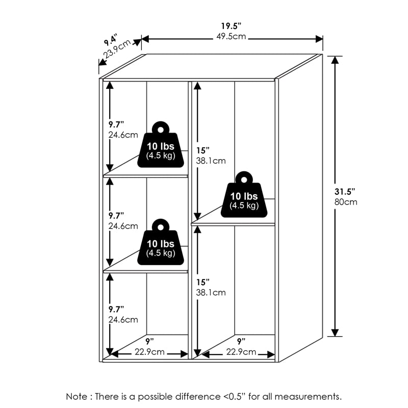 Furinno LUDER 5-Cube Reversible Open Shelf in Amber Pine