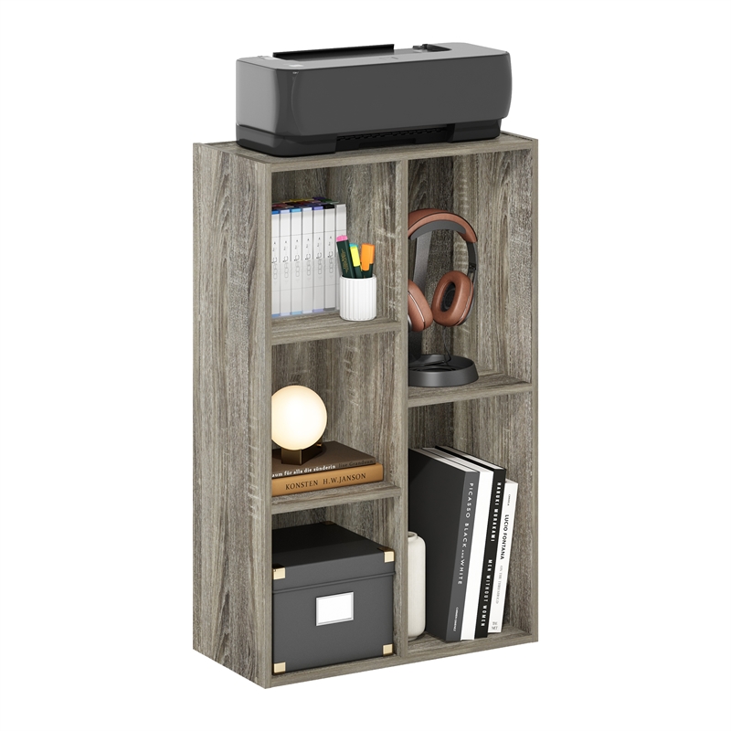 Furinno LUDER 5-Cube Reversible Open Shelf in French Oak