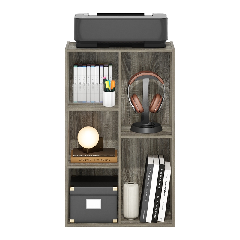 Furinno LUDER 5-Cube Reversible Open Shelf in French Oak