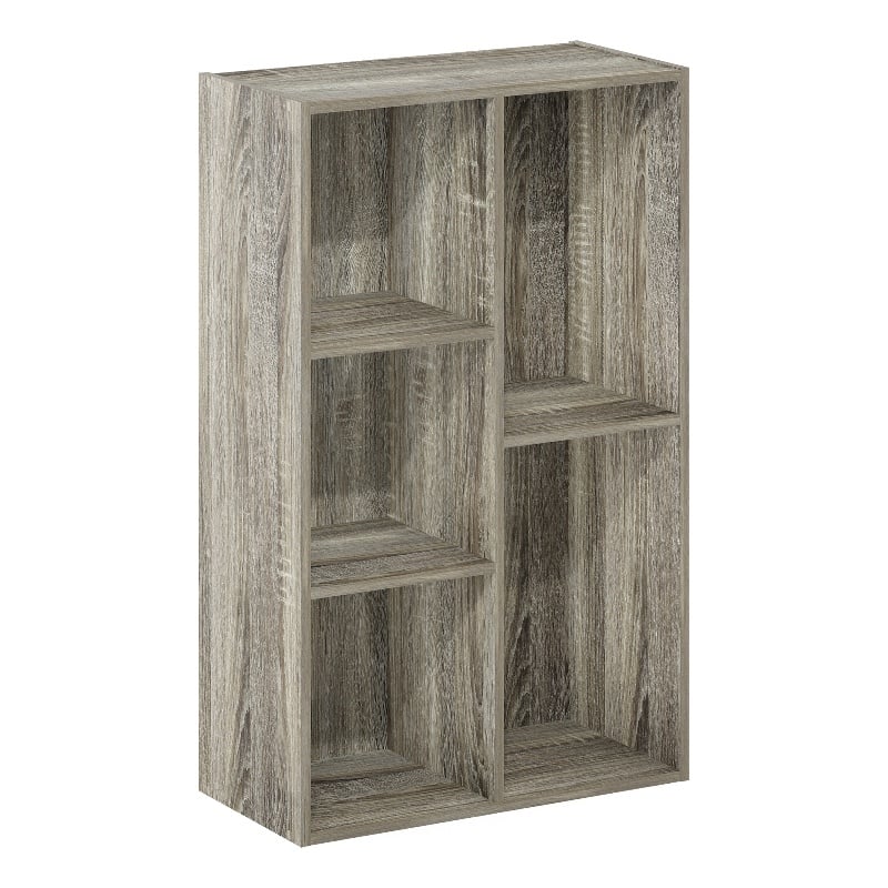 Furinno LUDER 5-Cube Reversible Open Shelf in French Oak