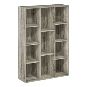 Furinno LUDER 11-Cube Reversible Open Shelf Bookcase in French Oak