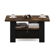 Furinno ANDREY Coffee Table with Bin Drawer in Amber Pine/Black