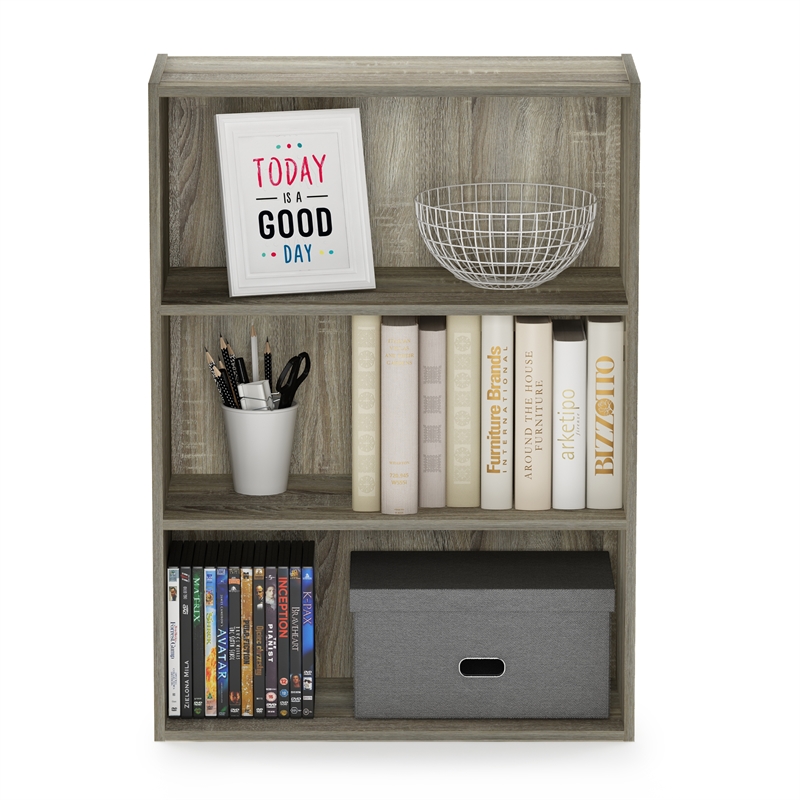 Furinno PASIR 3-Tier Open Shelf in Sonoma Oak