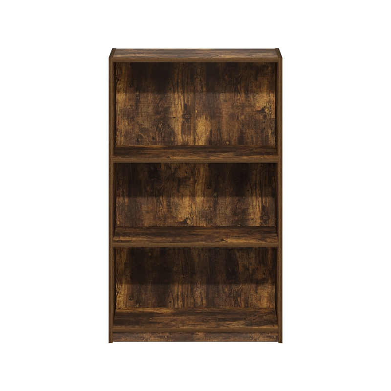 Furinno JAYA Simply Home AdJUSTable Shelf Bookcase in 3-Tier in Amber Pine
