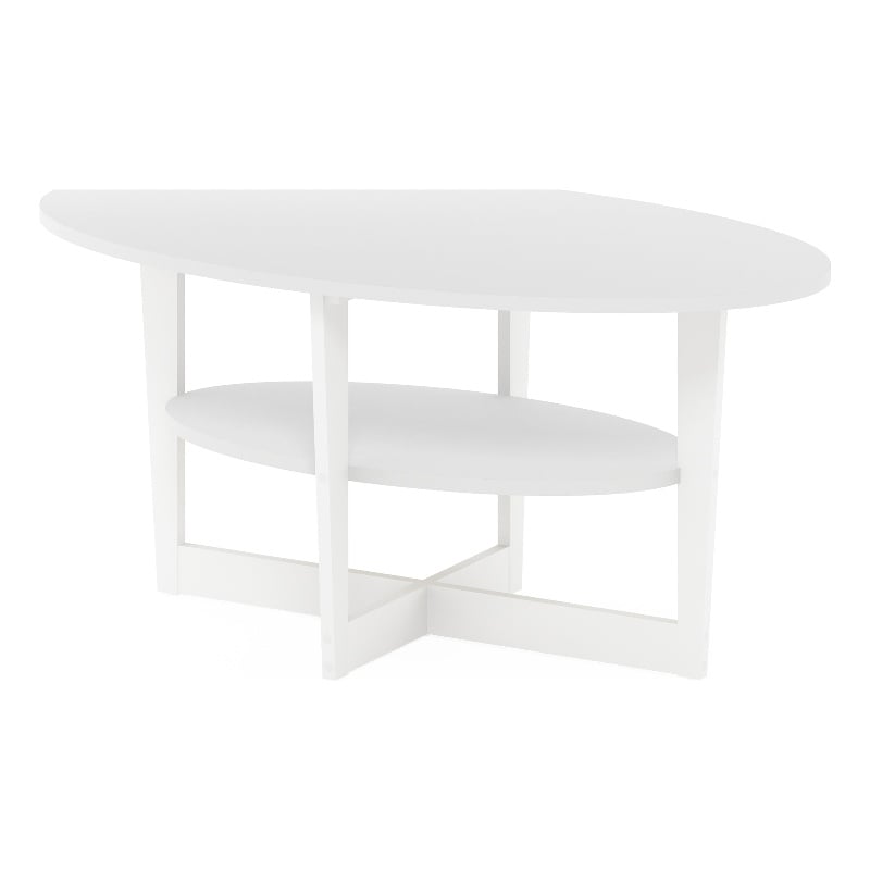 Furinno JAYA Oval Coffee Table in White