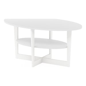 Furinno JAYA Oval Coffee Table in White