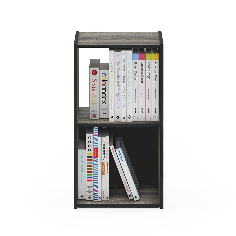 Furinno PELLI CUBIC Storage Cabinet in 2x1 in French Oak/Black