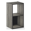 Furinno PELLI CUBIC Storage Cabinet in 2x1 in French Oak/Black