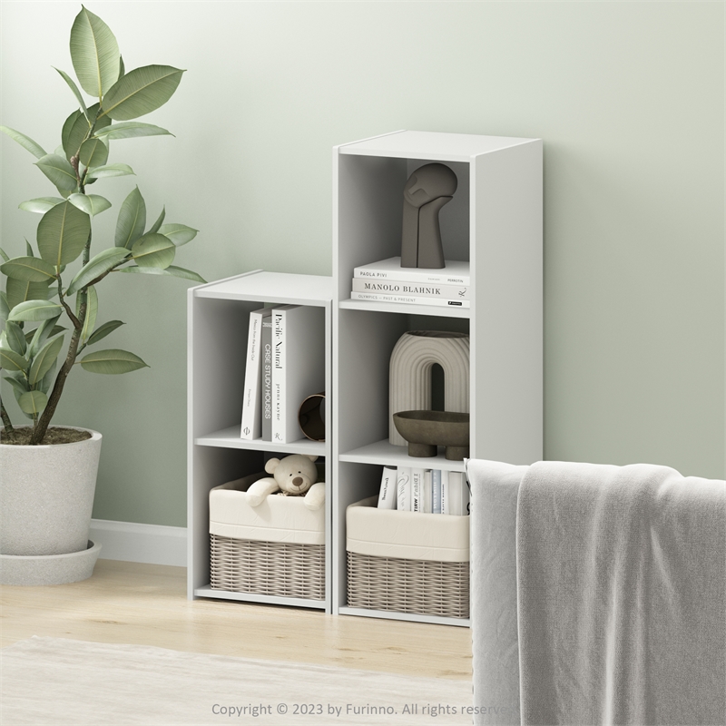 Furinno PELLI CUBIC Storage Cabinet in 2x1 in White