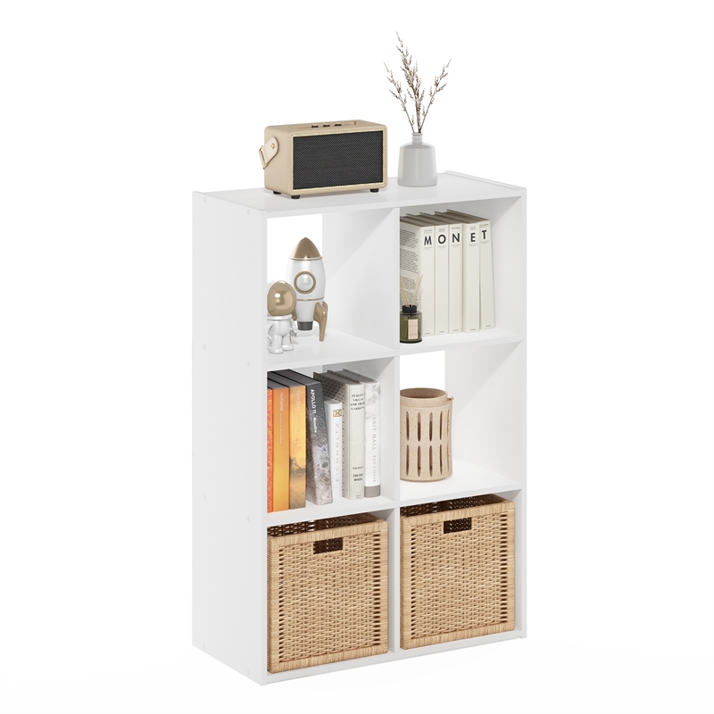 Furinno PELLI CUBIC Storage Cabinet in 3x2 in White