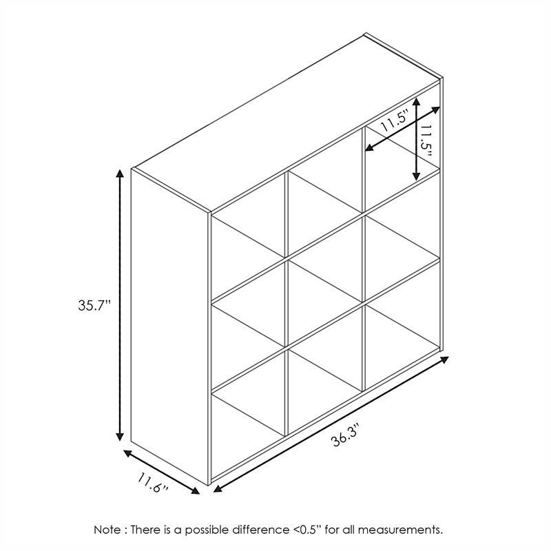 Furinno PELLI CUBIC Storage Cabinet in 3x3 in Espresso