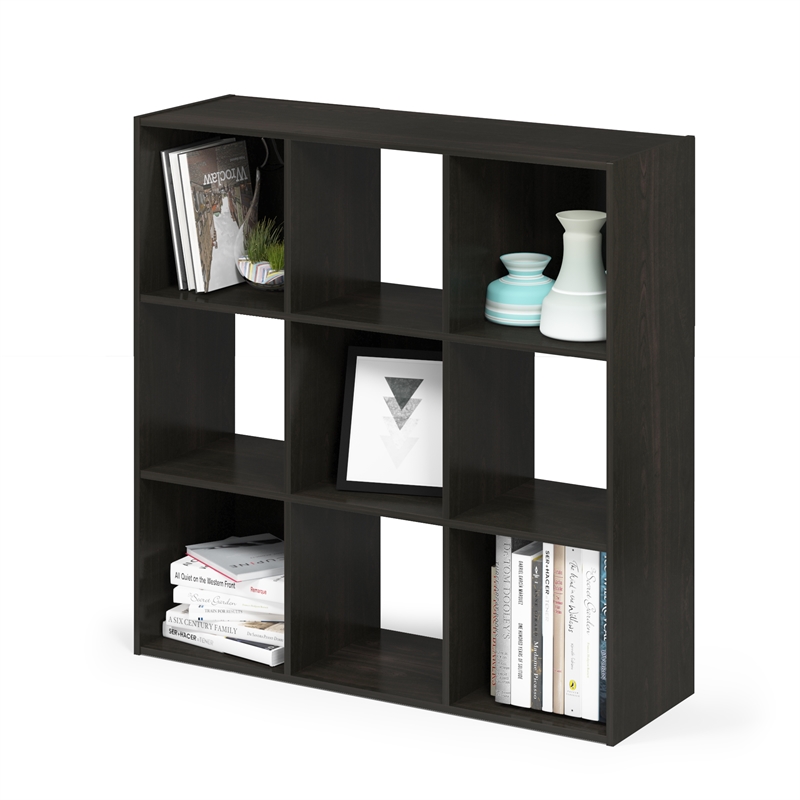 Furinno PELLI CUBIC Storage Cabinet in 3x3 in Espresso