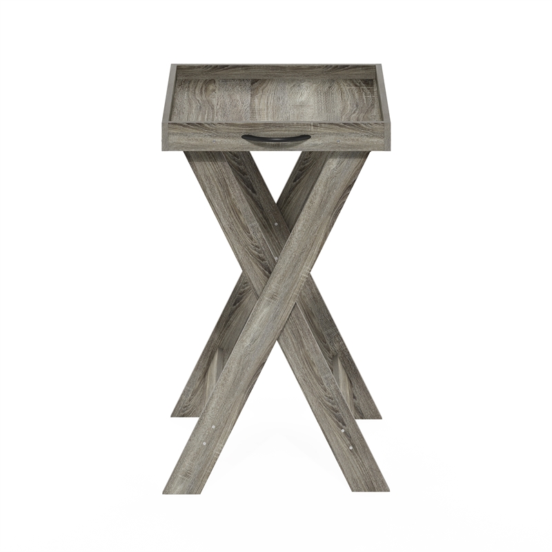 Furinno CLASSIC Tray Table with Removable Tray in French Oak