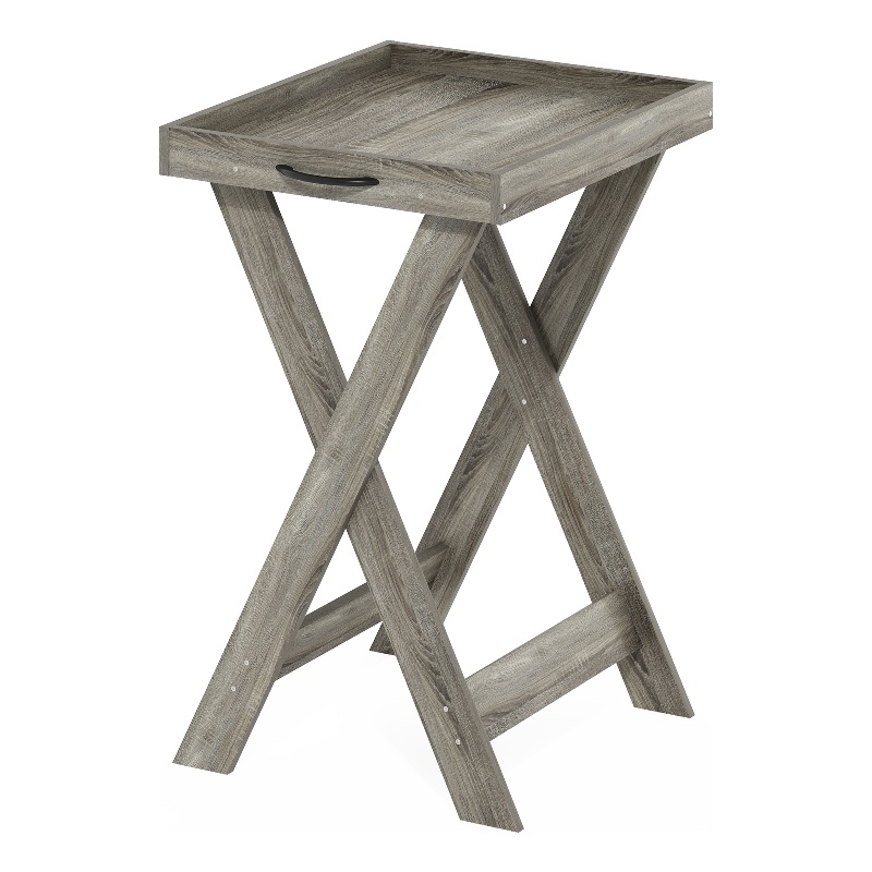 Furinno CLASSIC Tray Table with Removable Tray in French Oak