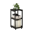 Furinno ROMAIN 2-Tier Tall End Table in Espresso