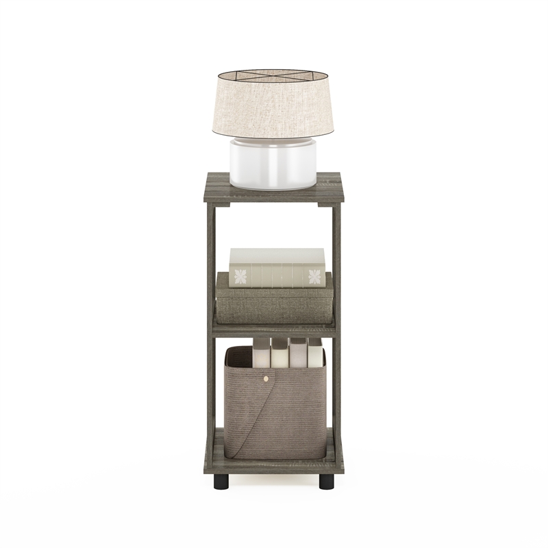 Furinno ROMAIN 2-Tier Tall End Table in French Oak