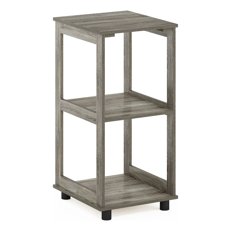 Furinno ROMAIN 2-Tier Tall End Table in French Oak