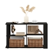 Furinno ROMAIN Narrow Coffee Table with Shelves in Espresso/Black
