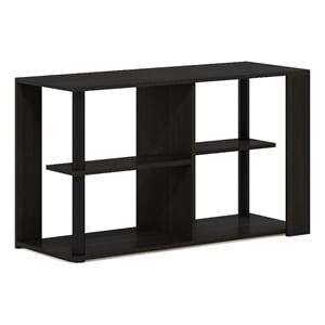 Furinno ROMAIN Narrow Coffee Table with Shelves in Espresso/Black