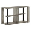 Furinno ROMAIN Narrow Coffee Table with Shelves in French Oak/Black