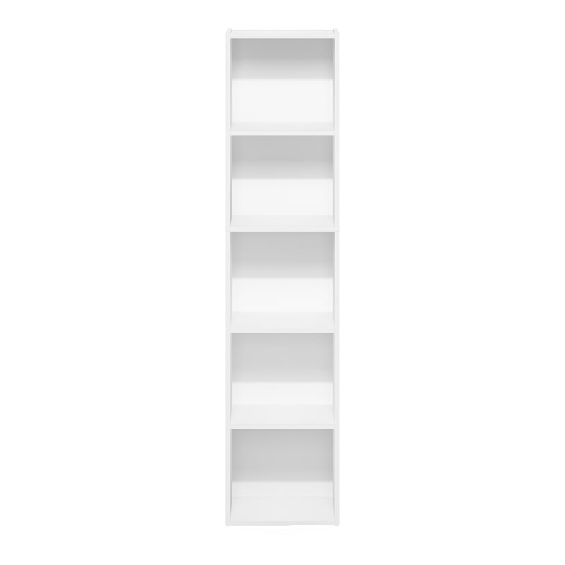 Furinno PASIR 5-Tier Open Shelf Bookcase in White