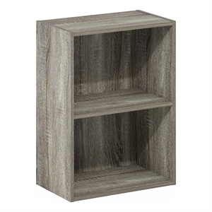 Furinno LUDER 2-Tier Open Shelf Bookcase in French Oak