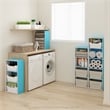 Furinno LUDER 2-Tier Open Shelf Bookcase in Light Blue/White