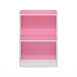 Furinno LUDER 2-Tier Open Shelf Bookcase in Pink/White