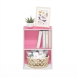 Furinno LUDER 2-Tier Open Shelf Bookcase in Pink/White