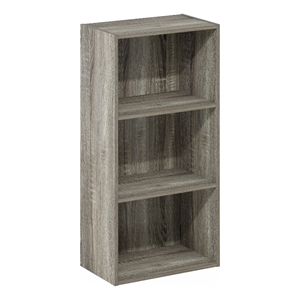 Furinno LUDER 3-Tier Open Shelf Bookcase in French Oak