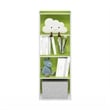 Furinno LUDER 4-Tier Open Shelf Bookcase in Green/White