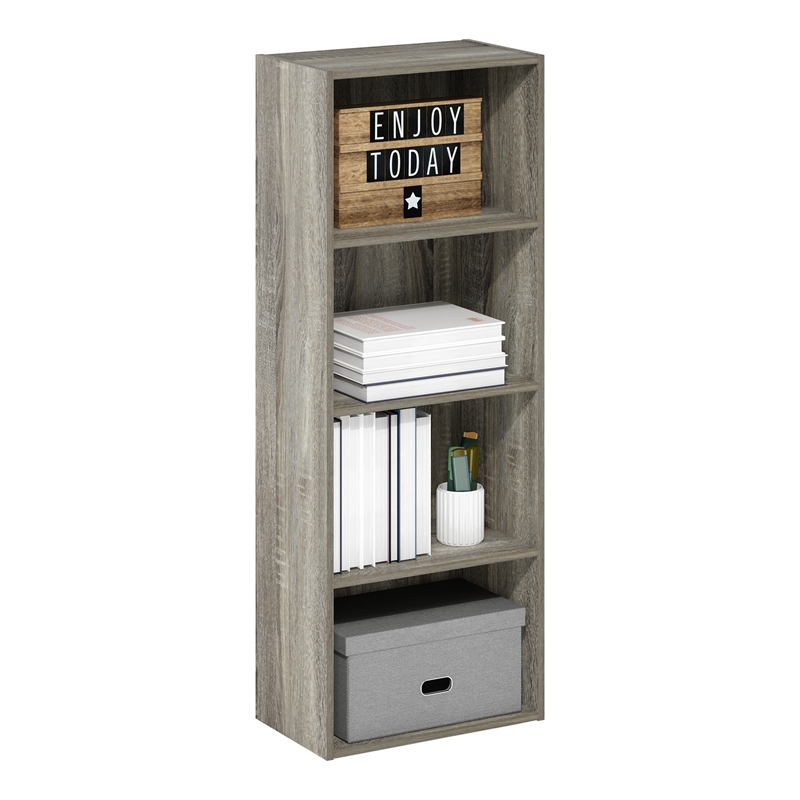 Furinno LUDER 4-Tier Open Shelf Bookcase in French Oak