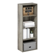 Furinno LUDER 4-Tier Open Shelf Bookcase in French Oak