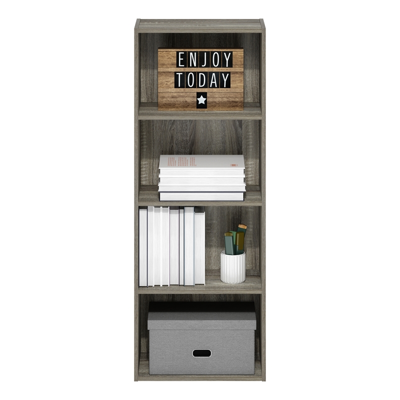 Furinno LUDER 4-Tier Open Shelf Bookcase in French Oak