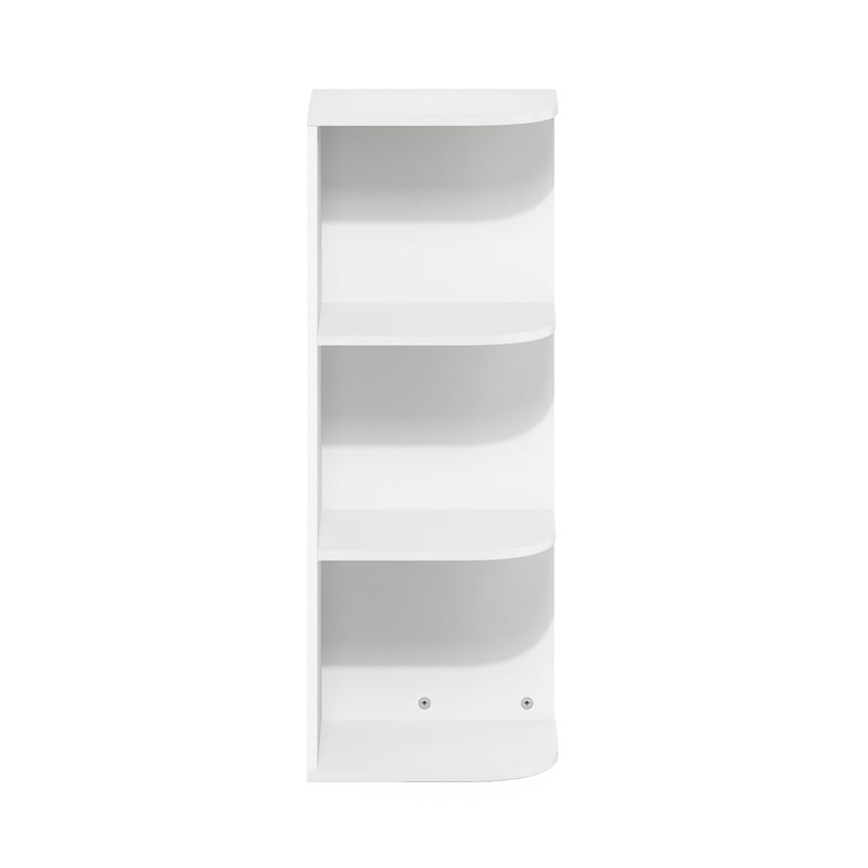 Furinno PASIR 3-Tier Corner Open Shelf Bookcase in White