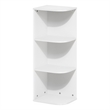 Furinno PASIR 3-Tier Corner Open Shelf Bookcase in White