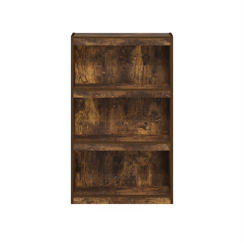 Furinno JAYA Enhanced Home Bookcase 3-Tier AdJUSTable Bookshelf in Amber Pine