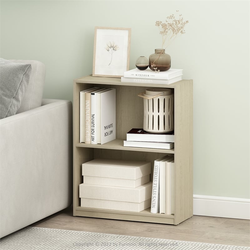 Furinno GRUEN 2-Tier Open Shelf Bookcase in Metropolitan Pine