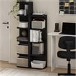 Furinno PASIR 4-Tier Corner Open Shelf Bookcase in Blackwood