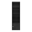 Furinno LUDER 4-Tier Shelf Bookcase with 1 Door Storage Cabinet in Blackwood