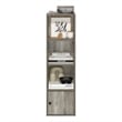 Furinno LUDER 4-Tier Shelf Bookcase with 1 Door Storage Cabinet in French Oak