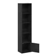 Furinno LUDER 5-Tier Shelf Bookcase with 1 Door Storage Cabinet in Blackwood