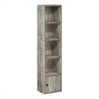 Furinno LUDER 5-Tier Shelf Bookcase with 1 Door Storage Cabinet in French Oak