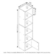 Furinno LUDER 5-Tier Shelf Bookcase with 1 Door Storage Cabinet in White