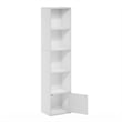 Furinno LUDER 5-Tier Shelf Bookcase with 1 Door Storage Cabinet in White